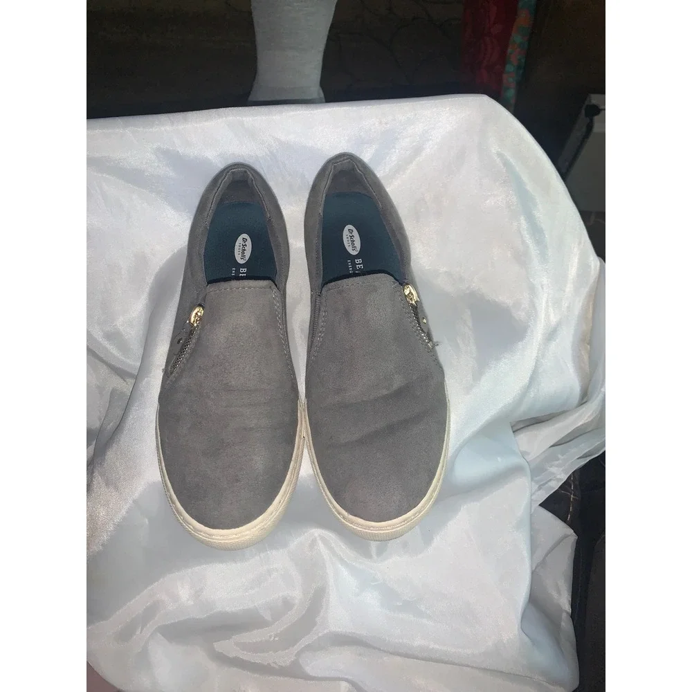 Dr. Scholls No Chill Sneaker Womens 8 Grey Excellent Zip Slip On Platform Shoes